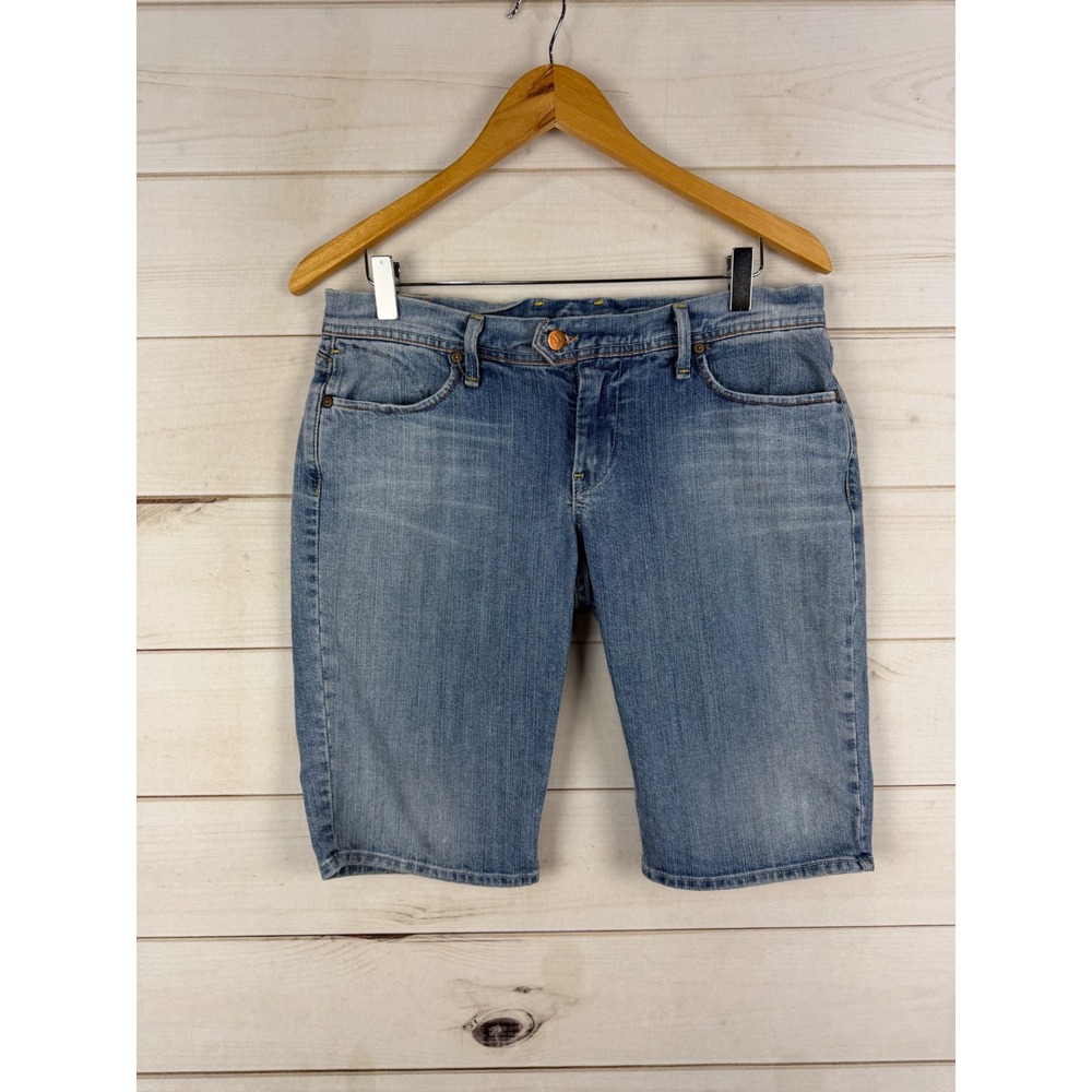 Lucky Brand Shorts Womens 6/28 Jersey Bermuda Denim Low Rise Stretch